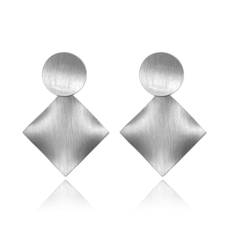 

Stud Trendy Frosted Surface Curved Geometry Stainless Steel Earrings For Women Gold/Silver Color Jewelry Exaggerated JE19003