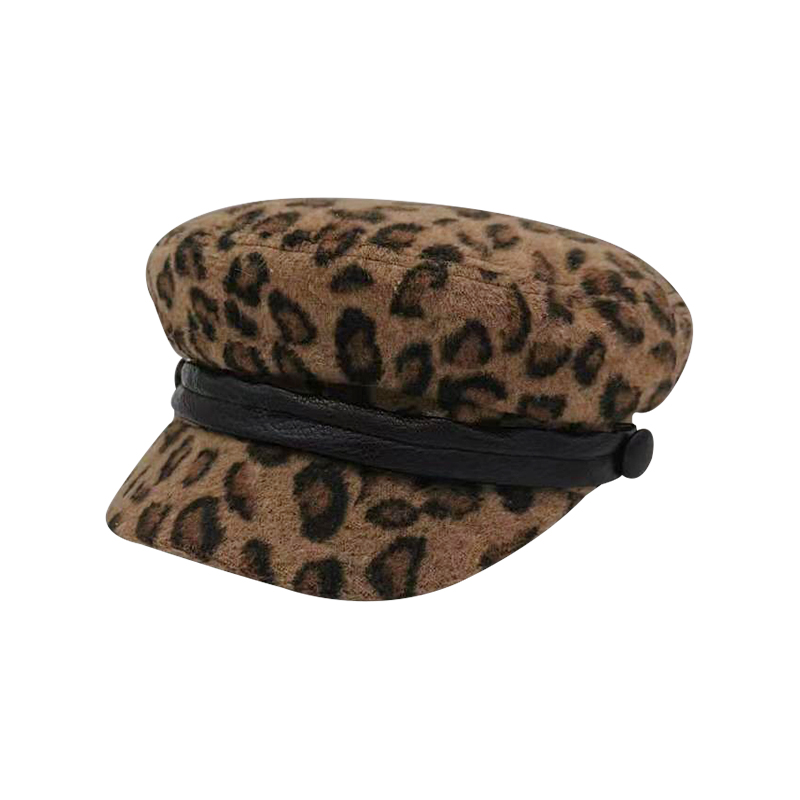 

2020 New Women Leopard Print Beret Female Flat Flat Cap Hats For Women Newsboy Cap British Style Beret Spring Autumn Style, Newspaper caps
