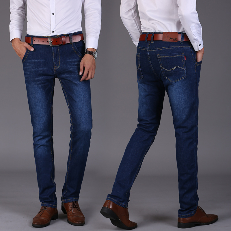 

Fashion Skinny Jeans 2019 Spring New Mens Casual Straight Biker Jeans for Men Stretch Straight Slim Fit Pants Plus Size, Black