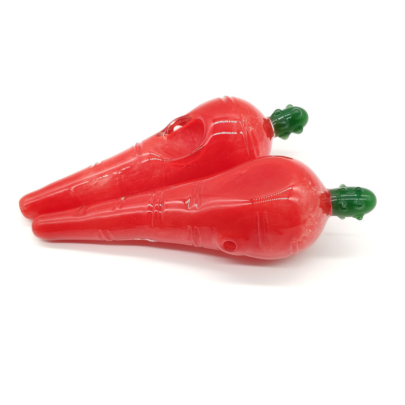 

Carrot Glass Pipe Red Pyrex Glass Smoking hand Pipe Handmade Smoking Accessories for Dry Herb
