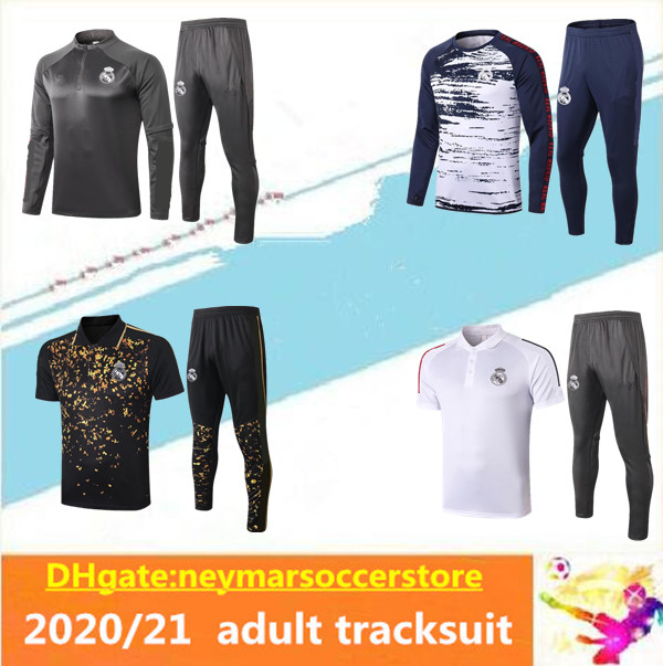

2020 2021 Real Madrid soccer jacket Training Suit 20/21 real madrid polo maillot de foot Tracksuit Kit, Grey