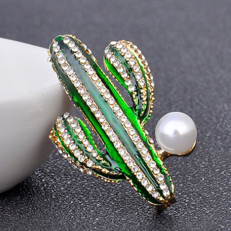 

Zlxgirl brooches jewelry fashion cute cactus clothing brooch hijab alloy drip oil plant boutonniere matching accessories