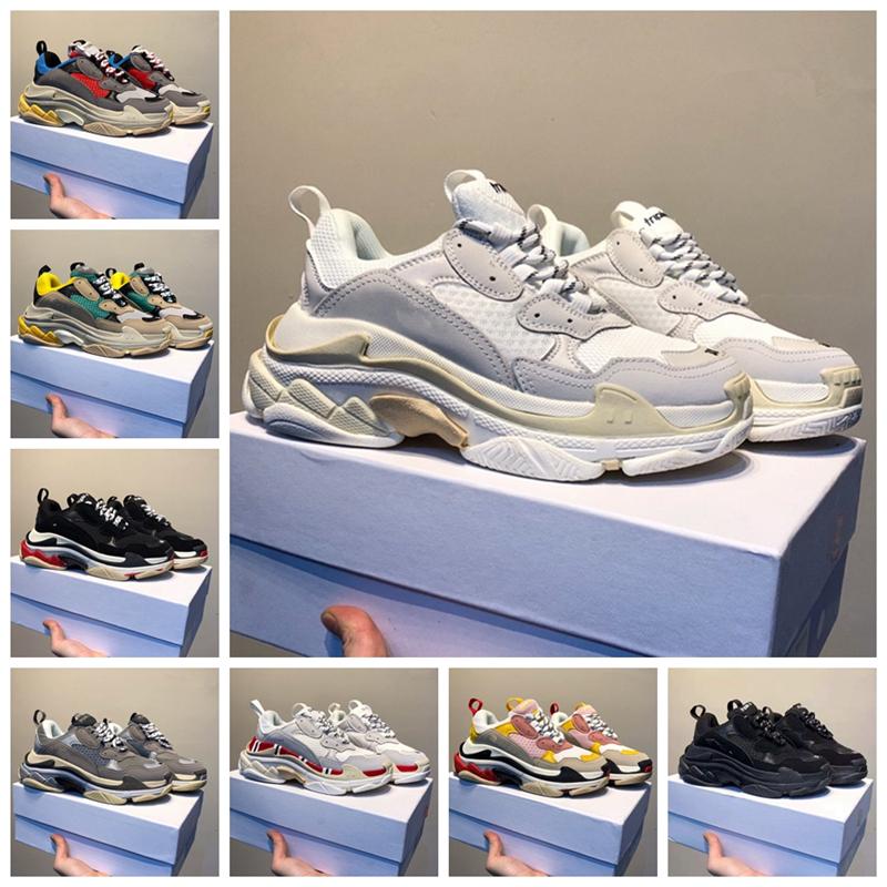 Mode Luxe Paris 17FW Triple-S Designer Sneakers Triple S Black Blanc entraîneur des hommes de femmes Casual Dad Chaussures Taille 36-45
