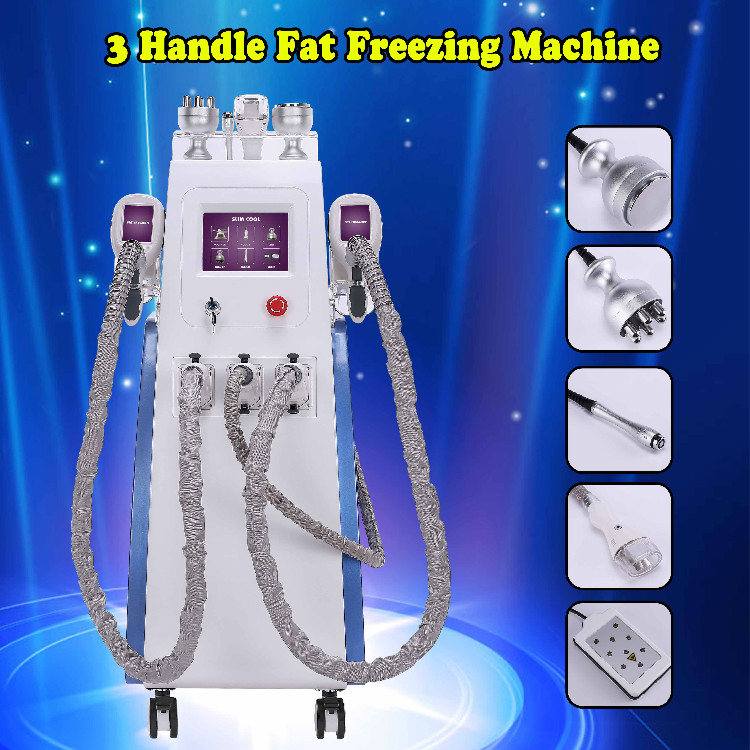

3 cryo handle ultrasonic vacuum slimming cellulite reduction lipo laser Weight reduce salon equipment fat freezing beauty machine CE/DHL