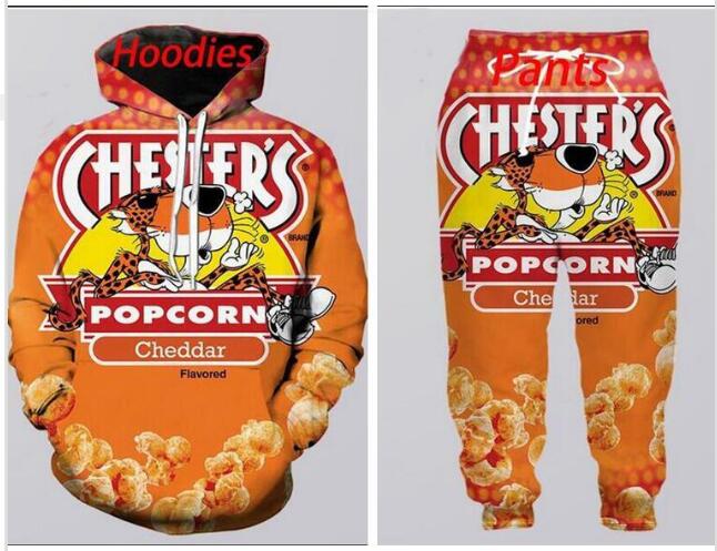 

Wholesale--New Fashion Men/Womens cheetos Sweatshirt Joggers Funny 3D Print Unisex Hoodies+Pants ZZ033, Green