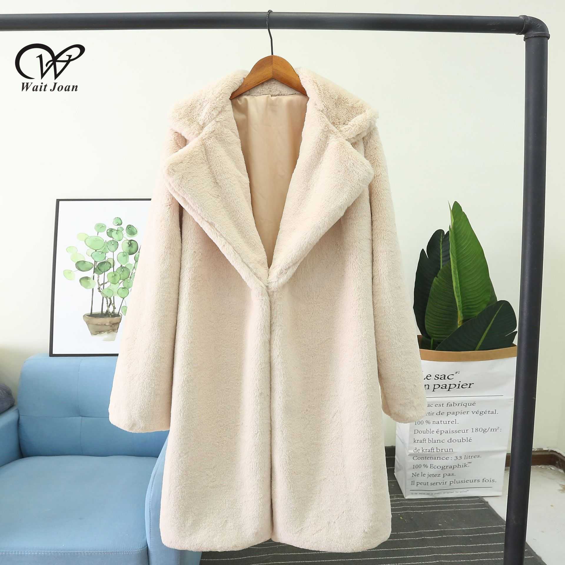 

Winter Faux Fur Coat Women Winter Mid Long Coat Oversized Female Thick Warm Faux Fur Jacket Ladies Loose Plush WJ427, Khaki