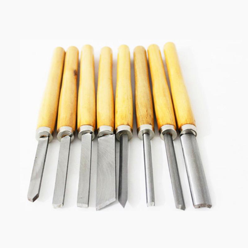

HSS Lathe Chisel Set 8 Piece Set For Wood Turning Tools Chisel Gouge Woodworking Lathe Wood Turning Tool With Handle