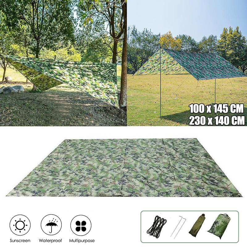 

230X140cm Sun Shelter Tent Tarp for Beach Waterproof Shade Outdoor Camping Hammock Rain Pool Tarpaulin Garden Awning Canopy