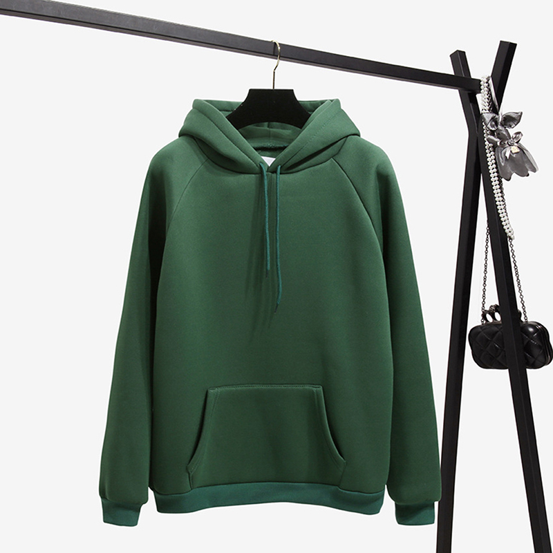 

New Fashion Vintage Women Sweatshirts Hoodies Autumn Casual Long Sleeve Hooded Pullover Female Solid Tracksuits Mujer Hoodies, Black