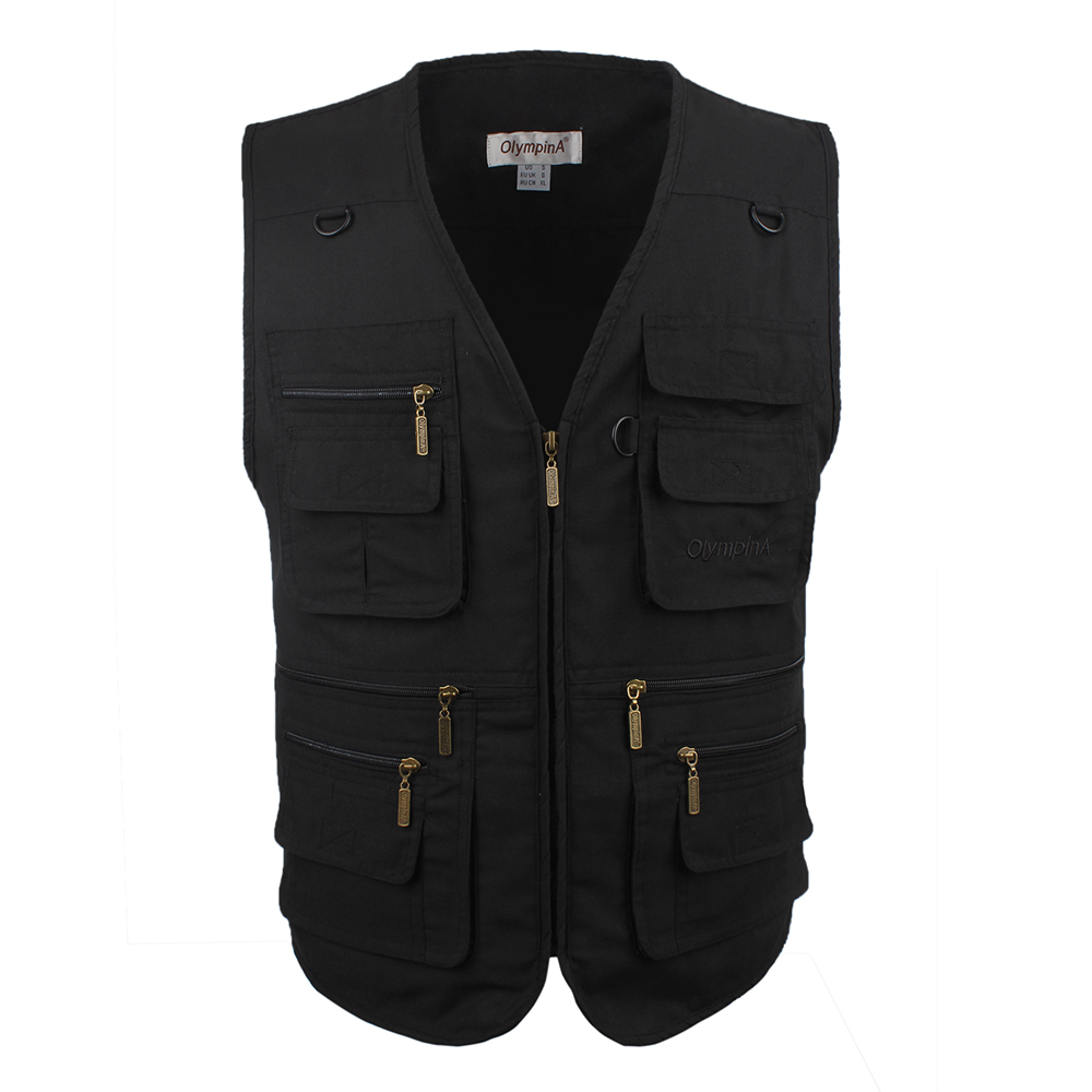 

Men Vest Outdoors Sleeveless Jacket Vest With Many Pockets V-Neck Waistcoat Plus Large Size 10XL Travel Coat Fishing, Black
