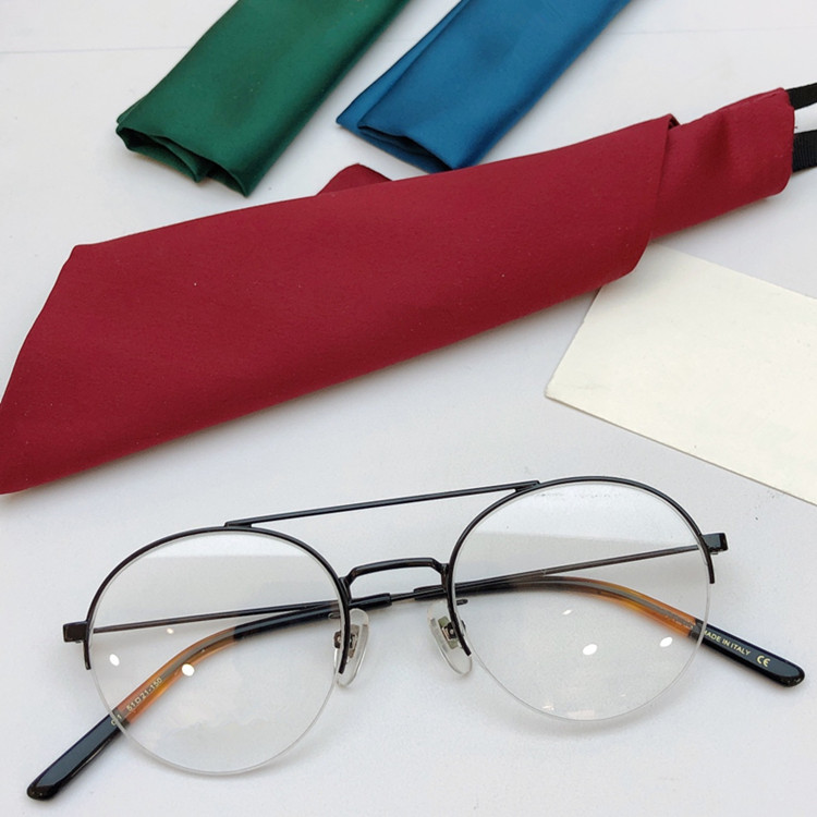 

Newest 0682O Star Round Double-bridge Glasses Frame Women Lightweight Gold Fine Halfrim 51-21-150 For prescription glasses goggles full-set case