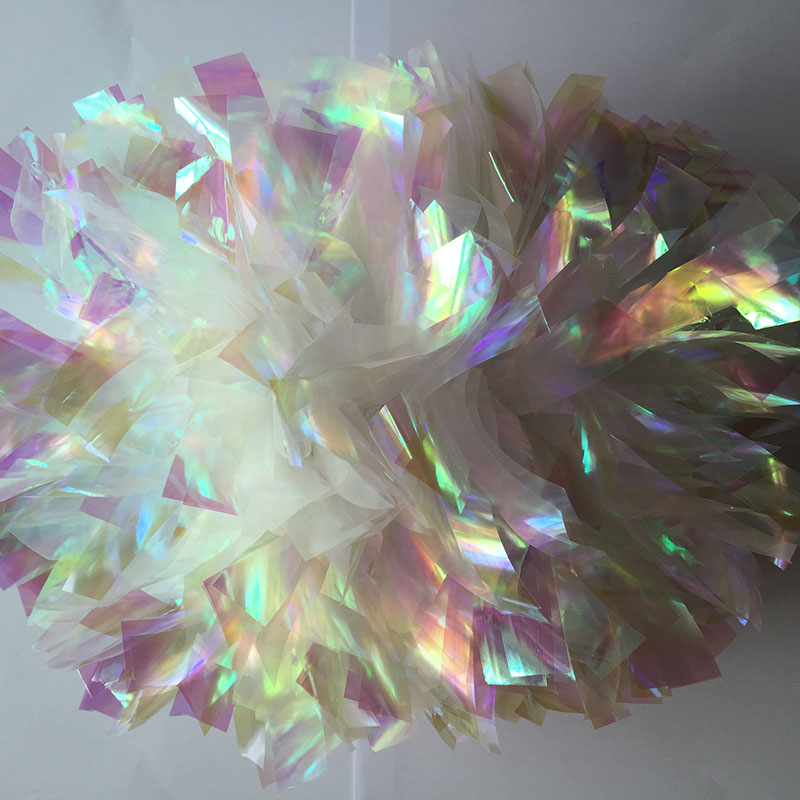 

Do not Fade 1Piece Cheerleader Pom poms 6" Handle Fire /Rainbow Color Fully Shinny Competion Poms Custom Color 180g