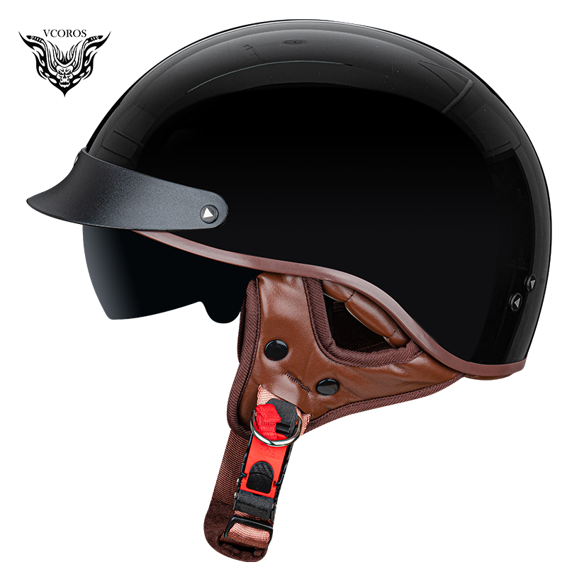 

VCOROS F-02 New Retro Vintage Open Face Motorcycle Helmet Scooter Man Woman Half Face cascos para moto casque moto DOT aprroved, Locomotive warror