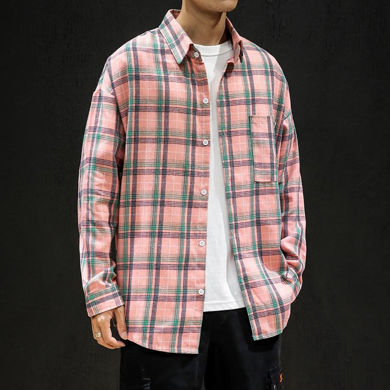 

New Arrival Mens Fashion High Quality 90% Cotton Autumn Plaid Long Sleeve Men Loose Casual Shirts Plus Size  L XL 3XL 4XL 5XL