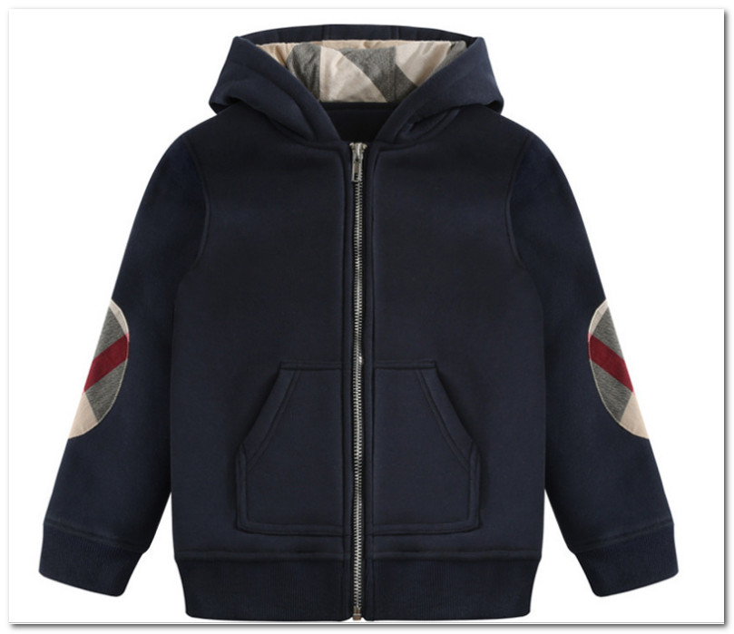 Fashion Boys jacket kids patch plaid long sleeve casual outwear children hooded zipper sweatshirt outwear brand kids clothes P0031