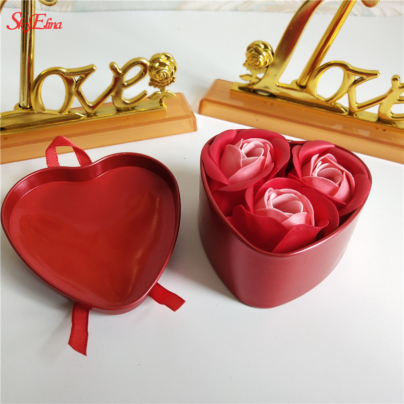 

Rose Flower Soap Heart Scented Bath Body Petal Rose Flower Soap Wedding Decoration Gift Best For Valentine's Day gift 5Z, Sh941 red