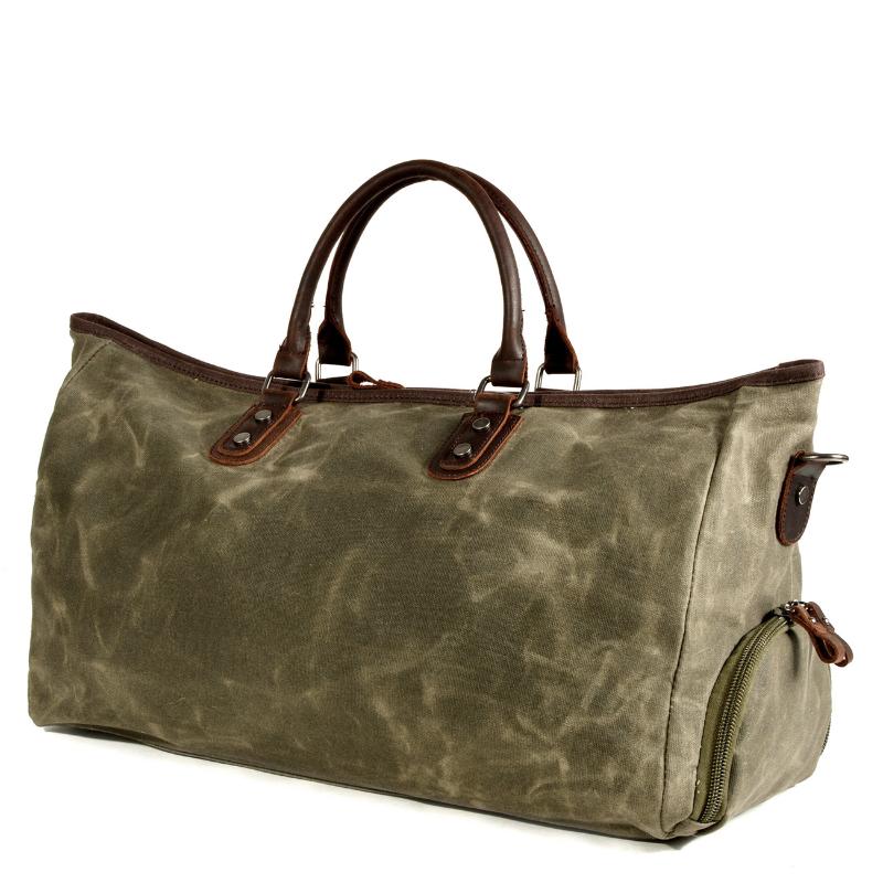 

Hlurker Dry-wet Separation Sports Training Fitness Handbag Large Capacity Shoulder Slung Waterproof Canvas Portable Travel Bag, Khaki