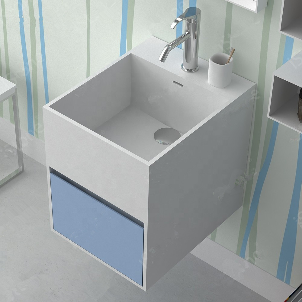 Bathroom Rectangular Wall Mounted Wash Sink Drawer Cloakroom Corian Vanity Washbasin Solid Surface Resin Lavabo RS38423-image-488706638