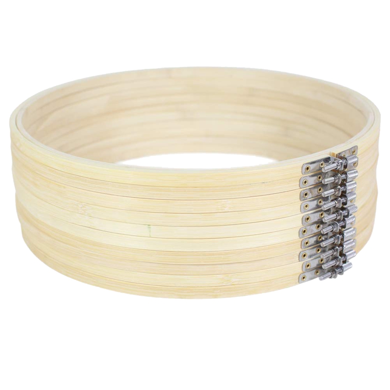

10 Pieces 12 Inch Embroidery Hoops Wooden Round Adjustable Bamboo Circle Cross Stitch Hoop Ring for Art Craft Handy Sewing