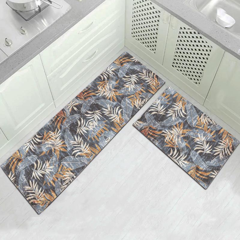 

European-style Simple Kitchen Carpet Water-absorbent Anti-skid Floor Mat Home Strip Foot Pad Living Room Hall Entrance Door Rugs, W-1811-43