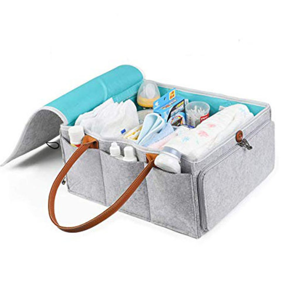 

Baby Practical Large Capacity Felt Travel And Home Detachable Cleaning Diaper Storage Bag Durable Pouches Easy To Carry Foldable