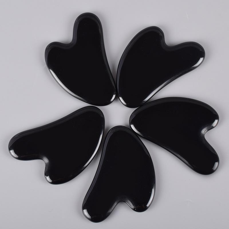 Natural obsidian Gua Sha Board Black Jade Stone Body Facial Eye Scraping Plate Acupuncture Massage Relaxation Health Care c07-image-541693015