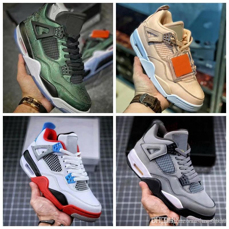 Mens Baaketball Shoes 4s What The Tiger Striped FIBA Mushroom Travis Purple NRG Singles Day Suede Black Gum Loyal Blue Olivia Kim 4 Sneakers