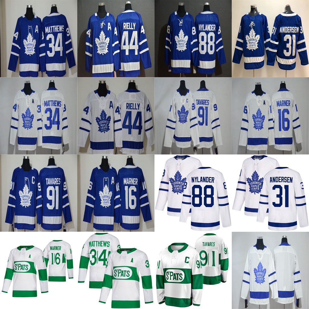 Toronto Maple Leafs Jersey 34 Auston Matthews Jersey 16 Mitchell Marner 91 John Tavares 44 Morgan Rielly Ice Hockey Jerseys Stitched