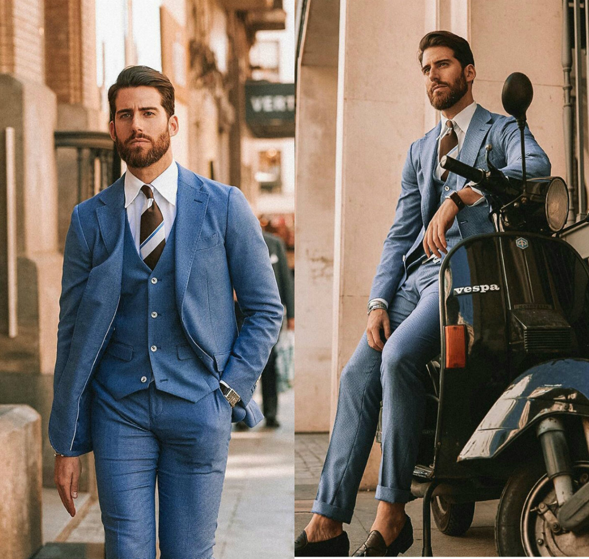 Blue Mens Suits Wedding Groom Tuxedos Groomsmen Slim Fit Suits Best Man Suit Wedding Man Suit Bridegroom (Jacket+Pants)