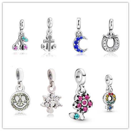

Fits for Pandora Beads Bracelets 100% 925 Sterling Silver Jewelry Signature ME My smiley With clear CZ Charms Free Shipping