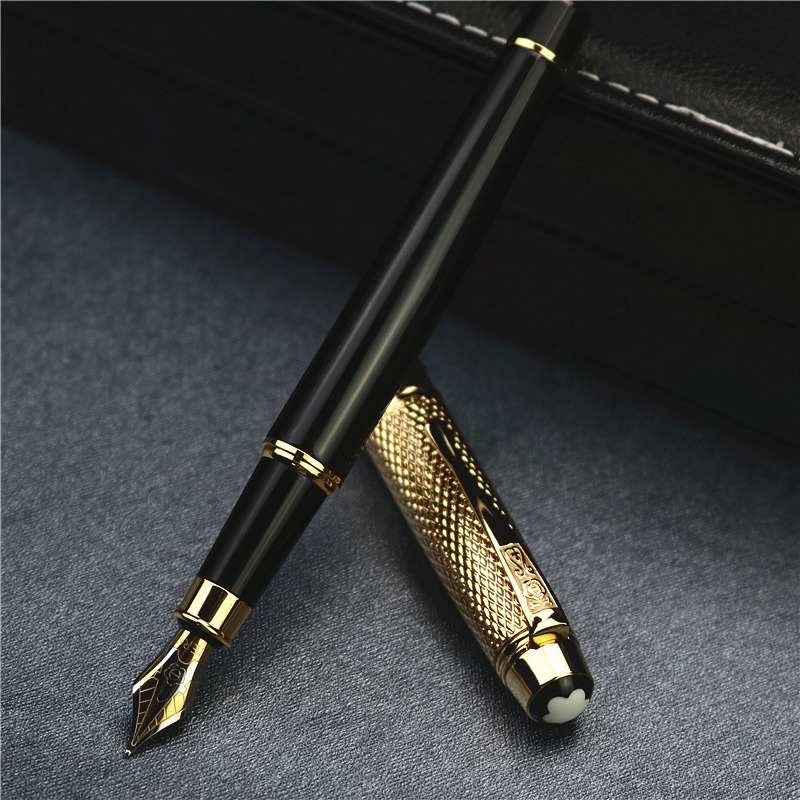 

High quality fountain pen colleagues giving gifts metal ink pen golden cap office school writting, Red