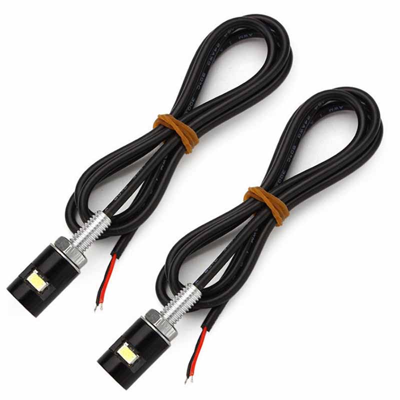 10X noir universel 12V 0.24W blanc SMD LED plaque d'immatriculation vis boulon ampoule lampe Super lumineux pour Moto ATV tout-terrain