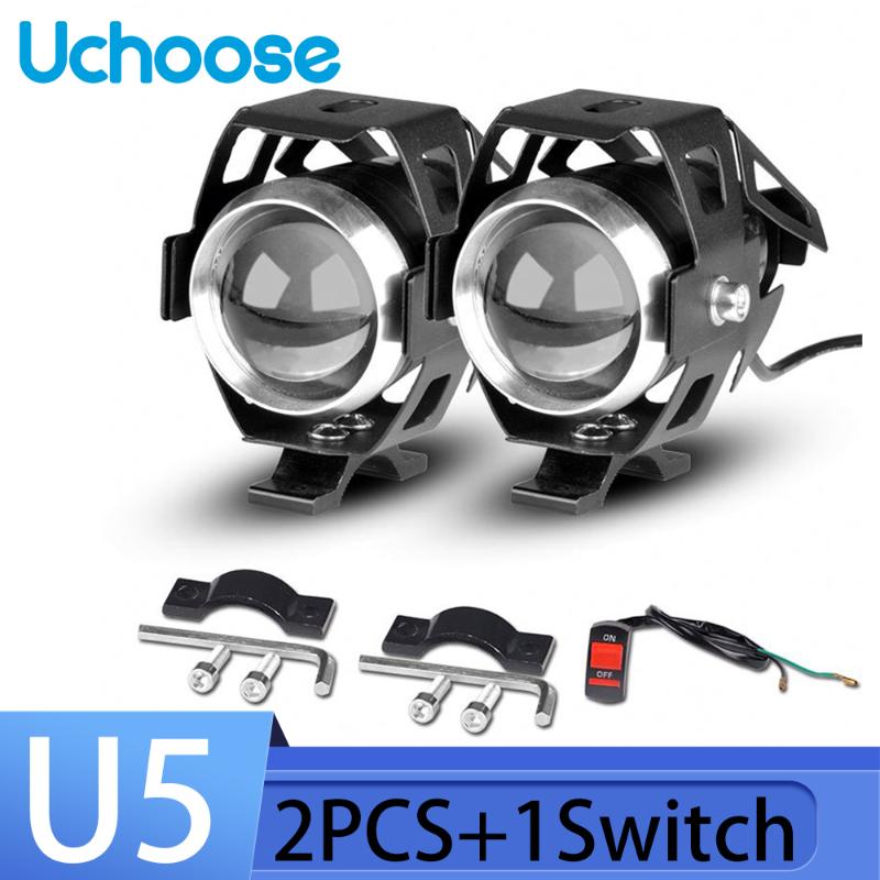 

Hot Sale Motorcycle Headlight U5 2Pcs 12V 125W Motorbike Driving Spotlight High Low Beam Flash Motorcycle Head Light Lamp