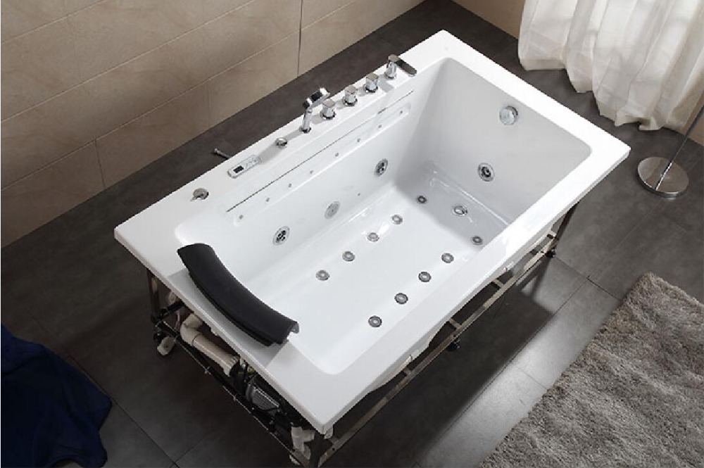 1700mm Drop-in Fiberglass Bath Built-in whirlpool Bathtub Acrylic Hydromassage Embedded Surfing Massage Tub Outdoor SPA NS6012-image-500806787