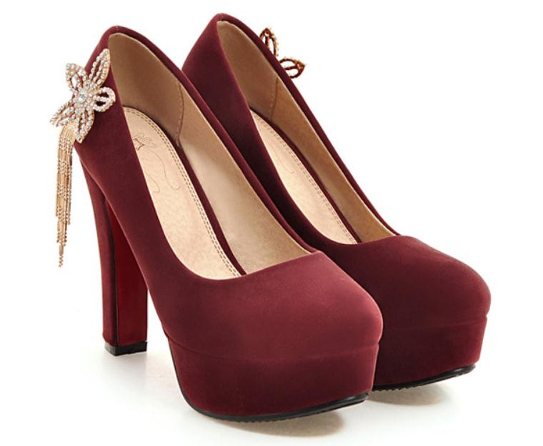 

2019 Suede Women's shoes in Spring and Autumn with New style High heel Coarse heel round head water drill@03, Beige