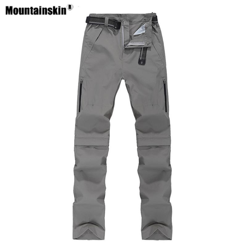 

Mountainskin Summer Men Quick Dry Breathable Hiking Pants Outdoor Sports Removable Climbing Fishing Male Trousers VA771, Black