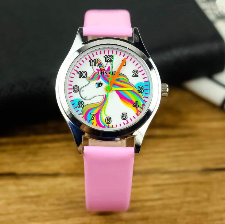 

Children Watch Unicorn Leather Strap Colorful Dial Quartz Watches Kids Wristwatches for Boys Girls Xmas Gifts Cartoon Analog Watch, Leave a message about color
