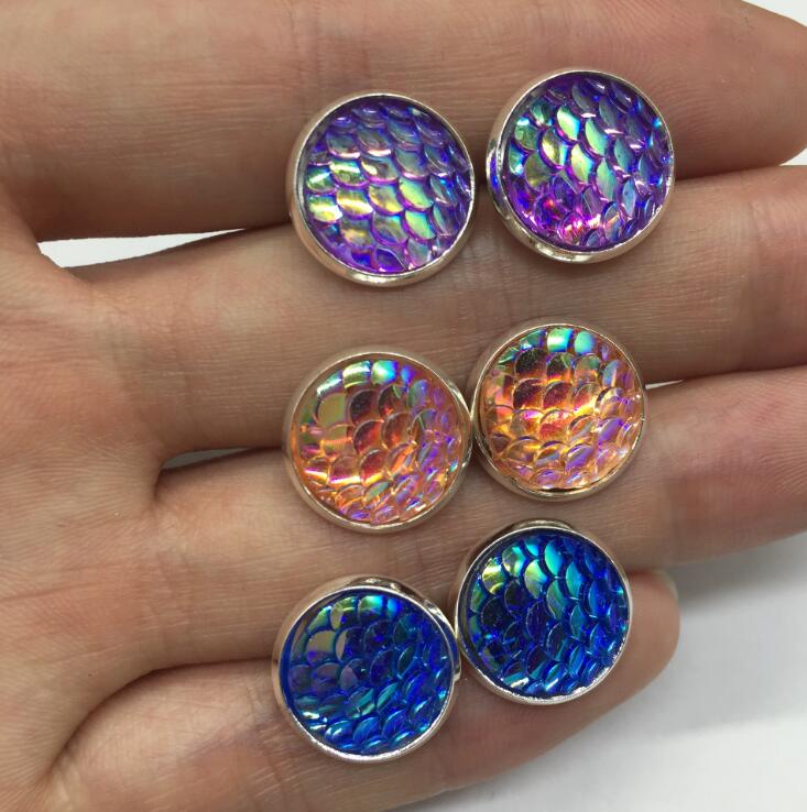 20pcs Stainless Steel Earring Studs12mm Cabochon Setting