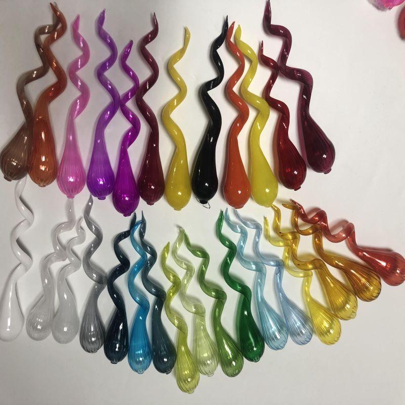 

Handmade Blown Glass Pipes Different Colors Glass Pipes for Chandelier Lightings Chihuly Style Glass Tubes for DIY Pendant Lamps