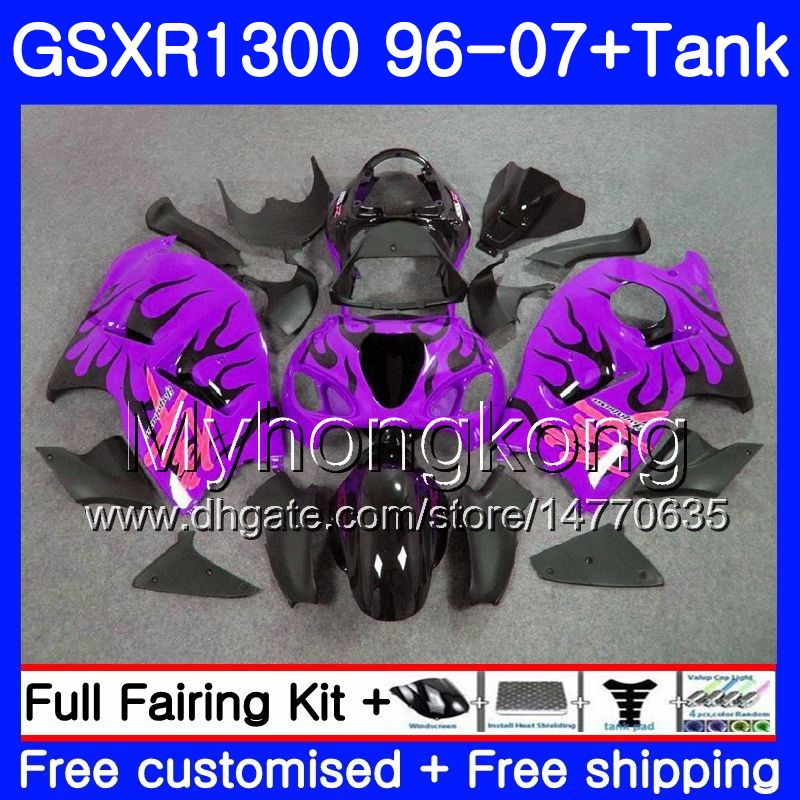 

1Set For SUZUKI Hayabusa GSXR-1300 03 04 05 2006 2007 333HM.271 GSXR1300 96 GSXR 1300 2002 2003 2004 2005 06 07 Purple Black Fairing +Tank, No. 1