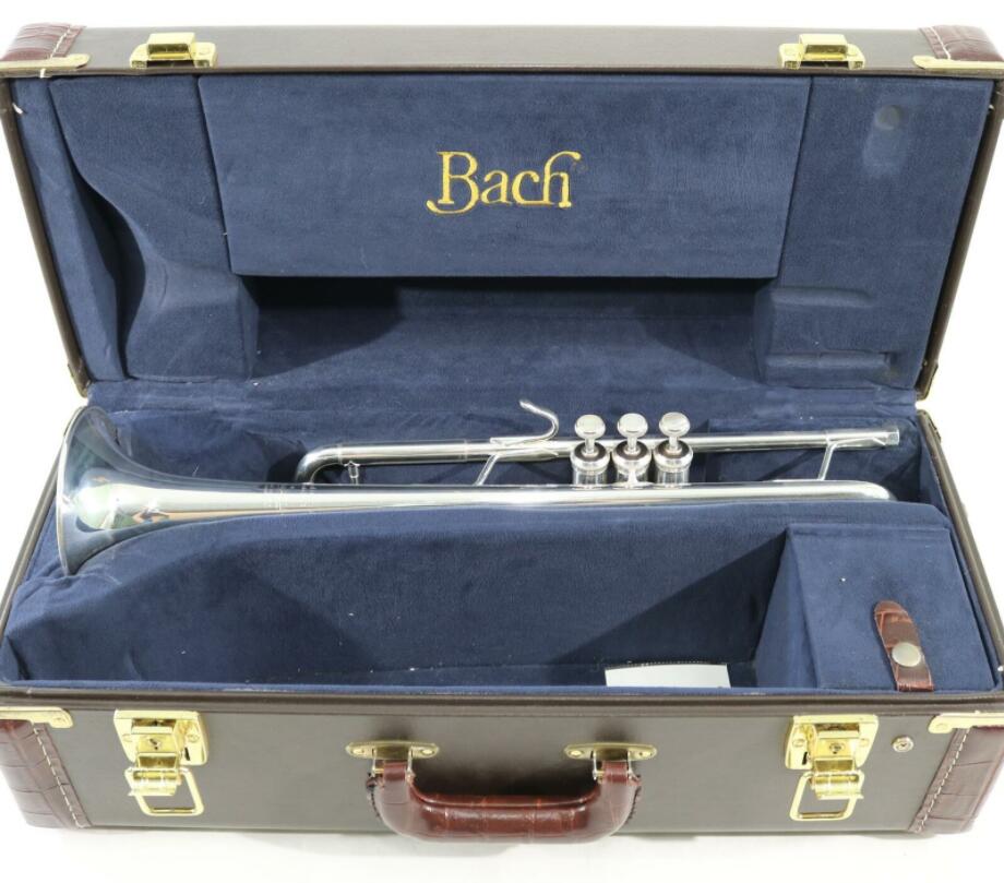 

Bach Silver Plated Trumpet LR180S43 Trumpet Engraved with Original Blue Case Bb Tone Musical Instruments