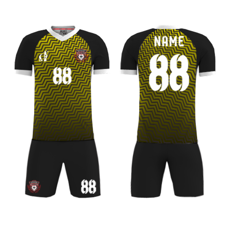 

Wholesale Custom Football Team Wear Uniforms Quick Dry Soccer Wear Fabric Design Big Size Soccer Jersey, Black