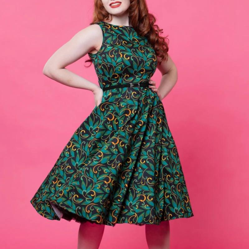 

2020 Women elegant Princess Dress Casual O Neck Chiffon Digital Printing Dress SummerOff Shoulder Sleeveless Midi