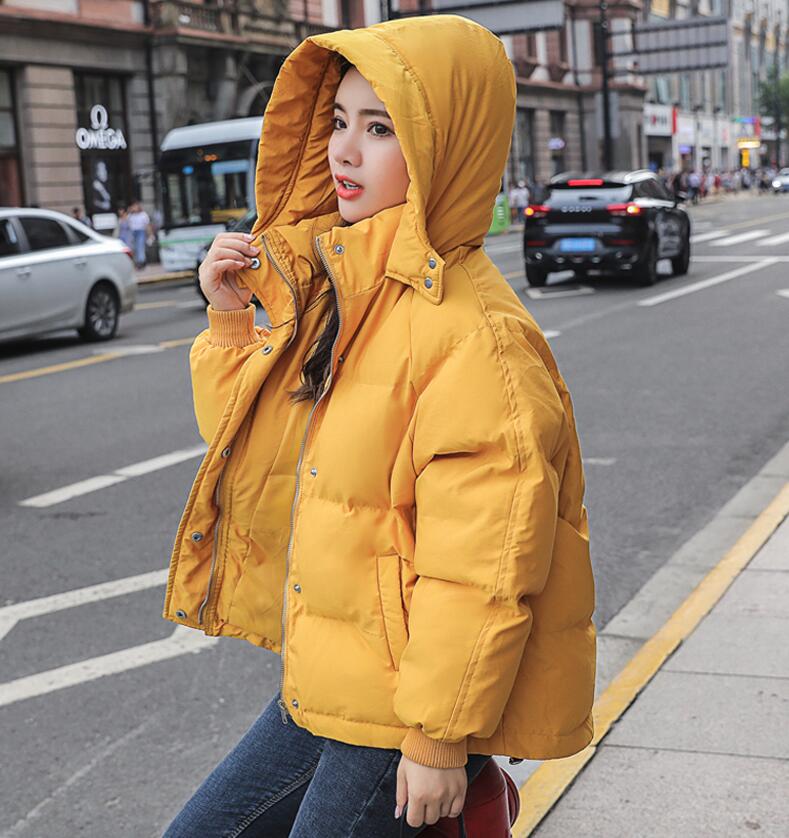 

Women' warm coat jacket 2019 winter new loose bread clothes cotton women short windproof jacket parkas outerwear female -XL, Blue
