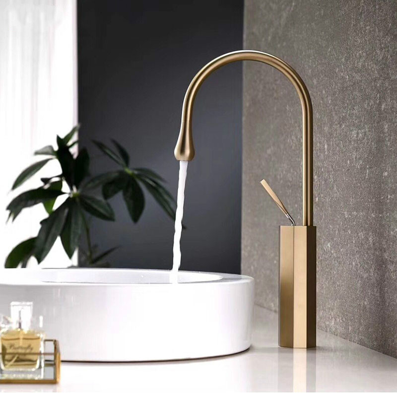 

Hexagon & Water Drop Fashion Design Bathroom Faucet Brushed Gold, Black, Polished Chrome Brass Bathroom Basin Water Mixer
