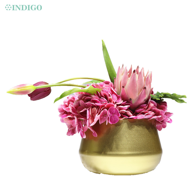 

- Protea Cynaroides Bonsai Hydrangea Tulip Artificial Flower Table Arrangment Party Event Centerpiece Decorative Flowers & Wreaths, 1 set with pot