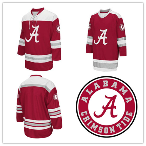 

Custom Rare Vintage Alabama Crimson Tide Hockey Jersey Embroidery Stitched Customize Any Name Any Number Hight Quality Size -3XL, As photo
