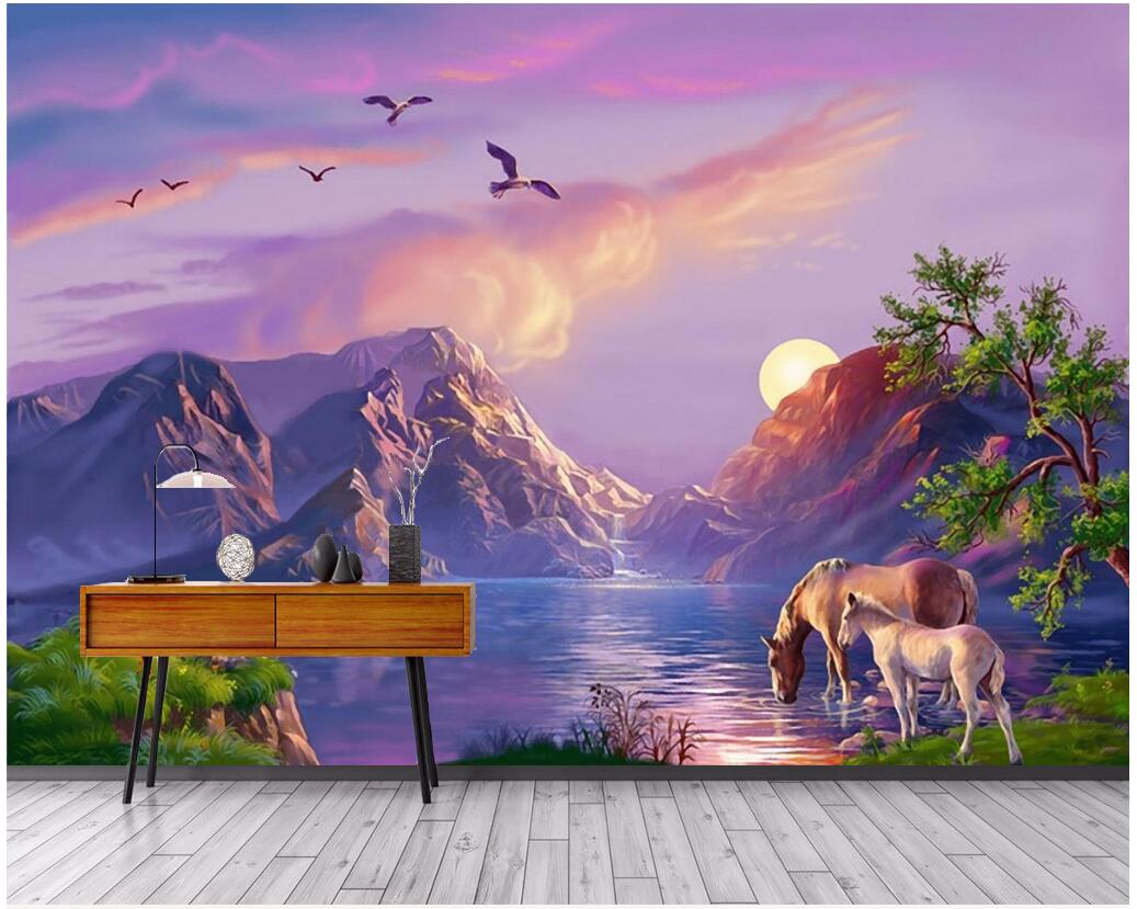 

WDBH custom photo 3d wall paper HD scenery paradise fairyland oil painting background home decor 3d wall murals wallpaper for walls 3 d, Non-woven wallpaper