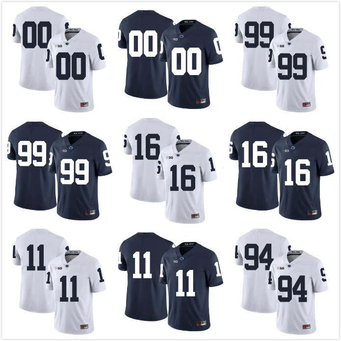 

Custom Mens Youth Penn State Nittany Lions Any Name Any Number Personalized Kids Man Home Away NCAA College Football Jerseys, 00 blue