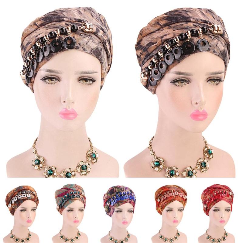 

Muslim Hijab Beads Scarf Necklace Head Long Scarves Pendant Collar Women Turban Shawl Wrap Print Headscarf Islamic Arab Fashion